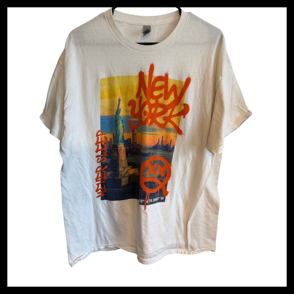 Gildan Heavy Cotton New York City Statue of Liberty Graphic T Shirt XL